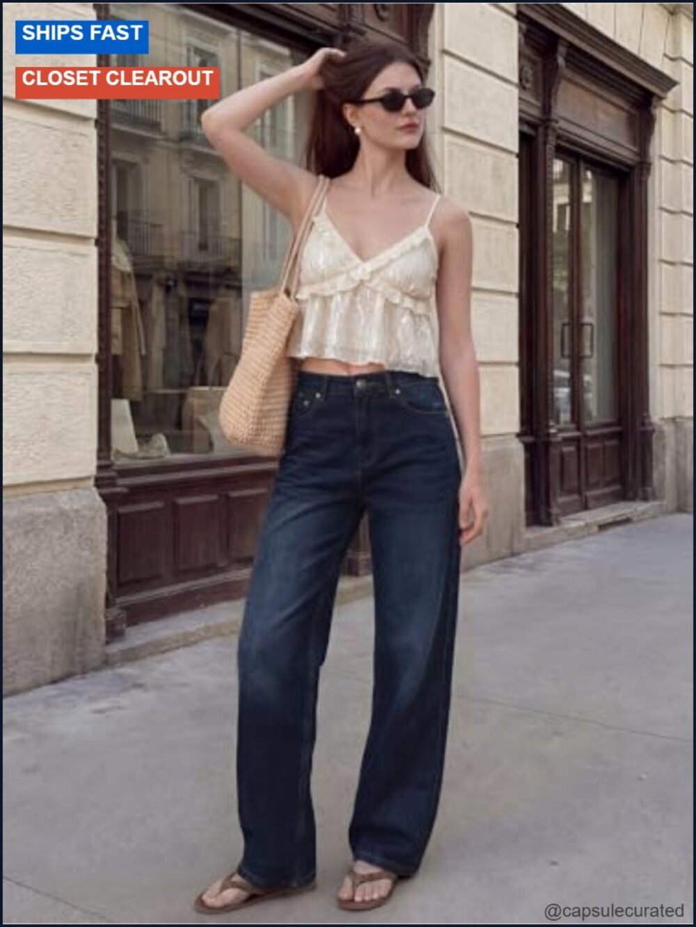 High Waisted Wide Leg Barrel Jeans Stretchy Baggy Denim Pants - Picture 6 of 6